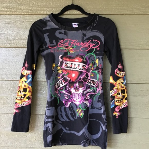 Ed Hardy by Christian Audigier Tunic or Mini Med - Picture 1 of 9